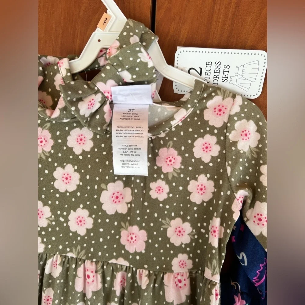 BLUEBERi boulevard - 2 Piece new dress Unicorn Flowers (Size 2T)